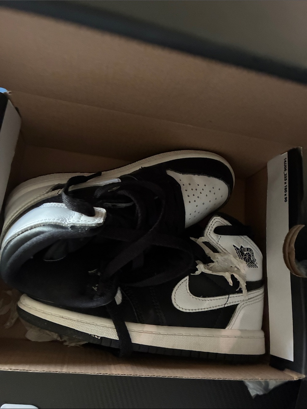 Jordan Kids Black and White High-Top Sneakers